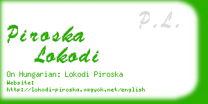 piroska lokodi business card